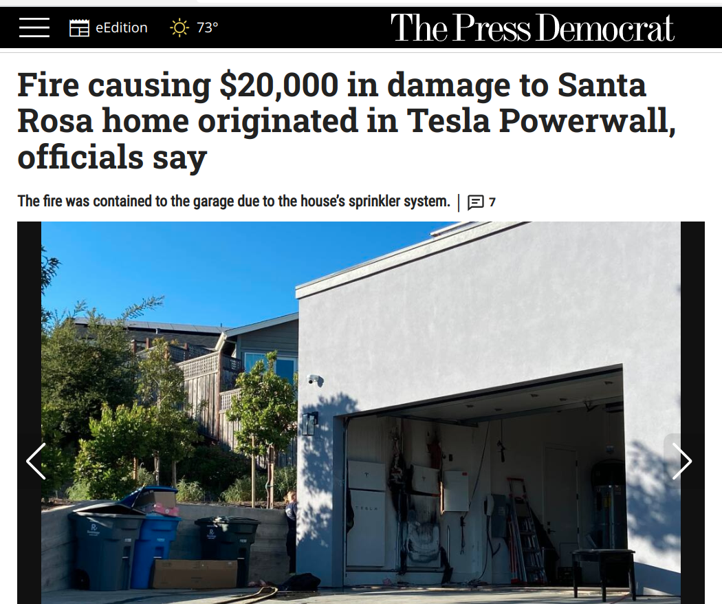 ANOTHER TESLA POWER WALL FIRE
Keywords: Rare Earth Mines Of Afghanistan, New America Foundation Corruption, Obama, Obama Campaign Finance, Obama FEC violations, Palo Alto Mafia, Paypal Mafia, Pelosi Corruption, Political bribes, Political Insider,  Eric Schmidts Sex Penthouse, SEC Investigation