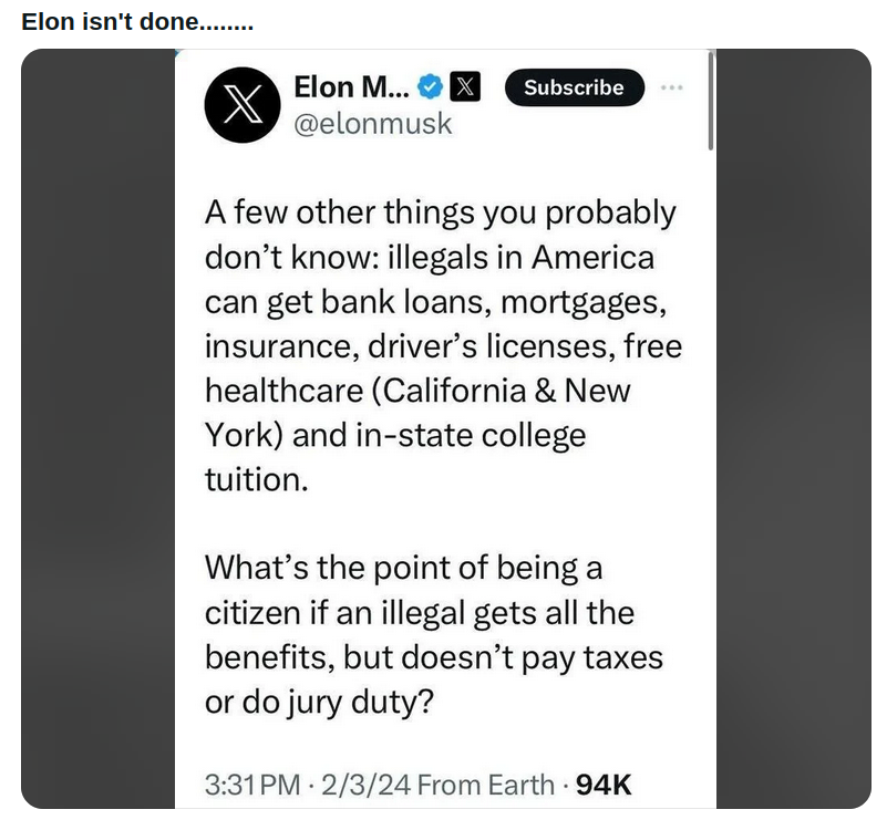 ELON AND HIS ILLEGALS
Keywords: Rare Earth Mines Of Afghanistan, New America Foundation Corruption, Obama, Obama Campaign Finance, Obama FEC violations, Palo Alto Mafia, Paypal Mafia, Pelosi Corruption, Political bribes, Political Insider,  Eric Schmidts Sex Penthouse, SEC Investigation