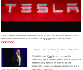 TESLA IS A CRIMINALLY CORRUPT COMPANY Elon Musk Corruption And Crappy Engineering Make Tesla Cars So Unsafe 
Keywords: Rare Earth Mines Of Afghanistan, New America Foundation Corruption, Obama, Obama Campaign Finance, Obama FEC violations, Palo Alto Mafia, Paypal Mafia, Pelosi Corruption, Political bribes, Political Insider,  Eric Schmidts Sex Penthouse, SEC Investigation