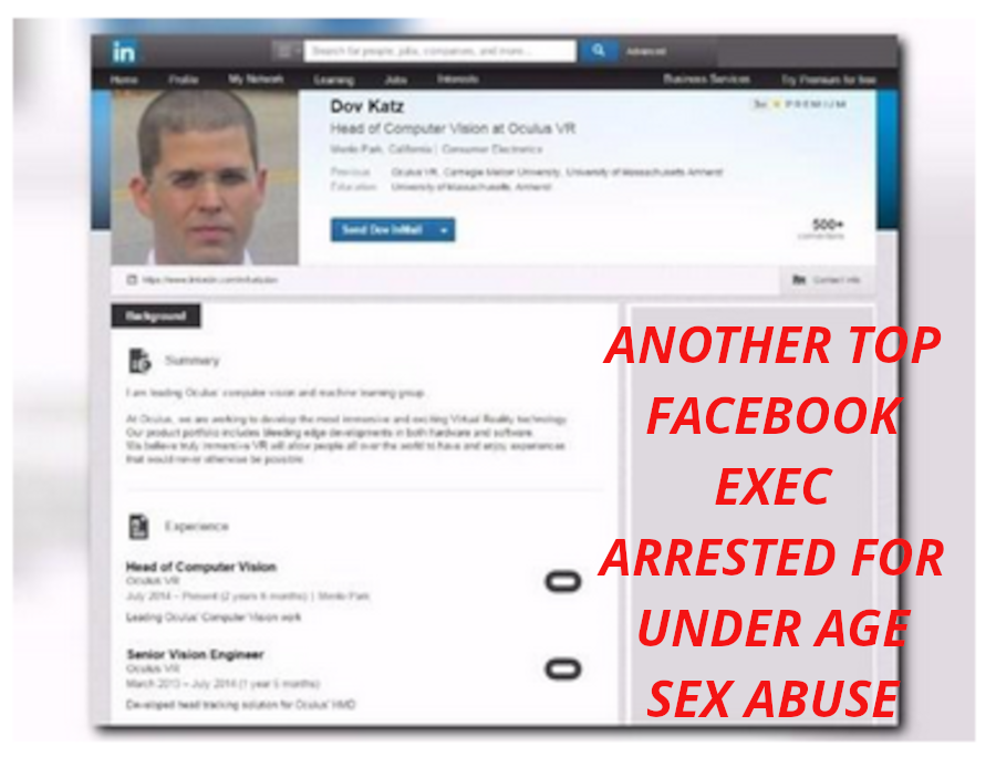 FACEBOOK VR HEAD ARRESTED  Facebook is an election manipulation and privacy abuse operation
Keywords: Rare Earth Mines Of Afghanistan, New America Foundation Corruption, Obama, Obama Campaign Finance, Obama FEC violations, Palo Alto Mafia, Paypal Mafia, Pelosi Corruption, Political bribes, Political Insider,  Eric Schmidts Sex Penthouse, SEC Investigation