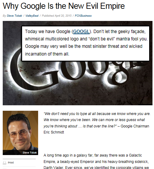 Google Is An Extremist Propaganda And Spy Operation -truly-evil Google manipulates your data while spying on you and rigging the news
Keywords: Rare Earth Mines Of Afghanistan, New America Foundation Corruption, Obama, Obama Campaign Finance, Obama FEC violations, Palo Alto Mafia, Paypal Mafia, Pelosi Corruption, Political bribes, Political Insider,  Eric Schmidts Sex Penthouse, SEC Investigation